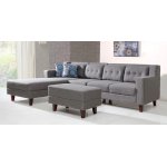 Alonis 6 Seater LHS Sectional Sofa In Ottoman Grey Colour