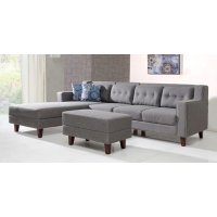 Alonis 6 Seater LHS Sectional Sofa In Ottoman Grey Colour