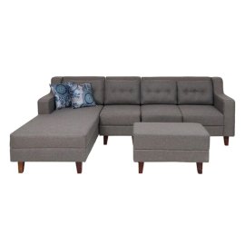 Alonis 6 Seater LHS Sectional Sofa In Ottoman Grey Colour