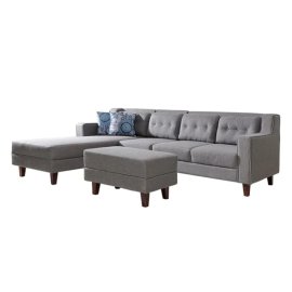 Alonis 6 Seater LHS Sectional Sofa In Ottoman Grey Colour