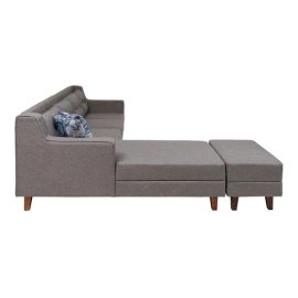 Alonis 6 Seater LHS Sectional Sofa In Ottoman Grey Colour