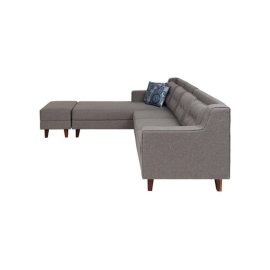 Alonis 6 Seater LHS Sectional Sofa In Ottoman Grey Colour