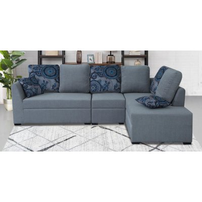 Lara Fabric LHS Sectional Sofa in Grey Colour