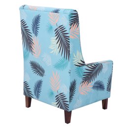 Florian Fabric Wing Chair in Blue Colour