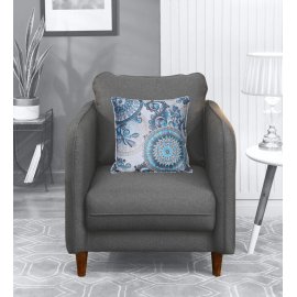 Amelio Velvet 1 Seater Sofa In Charcoal Grey Colour