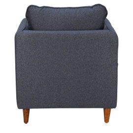 Amelio Velvet 1 Seater Sofa In Blue Colour