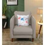 Amelio Velvet 1 Seater Sofa In Beige Colour