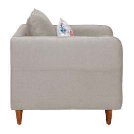 Amelio Velvet 1 Seater Sofa In Beige Colour