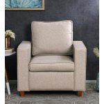 Belindra Fabric 1 Seater Sofa In Brown Colour