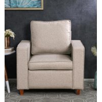 Belindra Fabric 1 Seater Sofa In Brown Colour