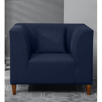 Armando Fabric 1 Seater Sofa In Blue Color image