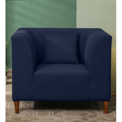 Armando Fabric 1 Seater Sofa In Blue Color