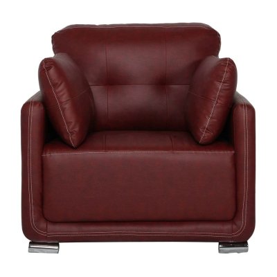 Cedar Leatherette 1 Seater Sofa in Cherry Brown Color image