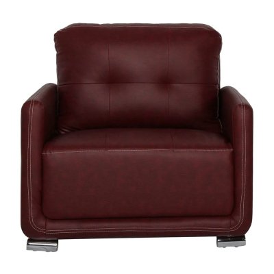 Cedar Leatherette 1 Seater Sofa in Cherry Brown Color image