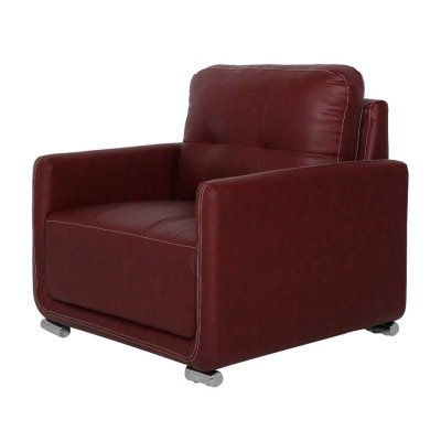 Cedar Leatherette 1 Seater Sofa in Cherry Brown Color image