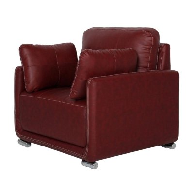 Cedar Leatherette 1 Seater Sofa in Cherry Brown Color image