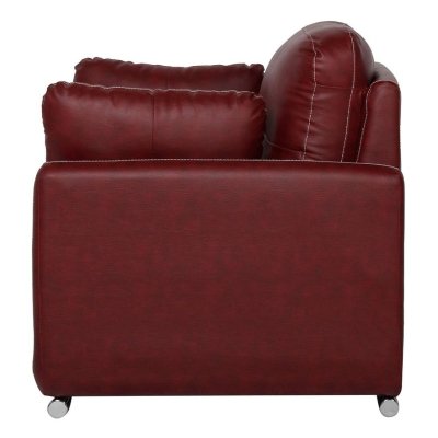 Cedar Leatherette 1 Seater Sofa in Cherry Brown Color image