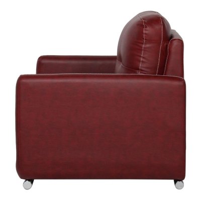 Cedar Leatherette 1 Seater Sofa in Cherry Brown Color image