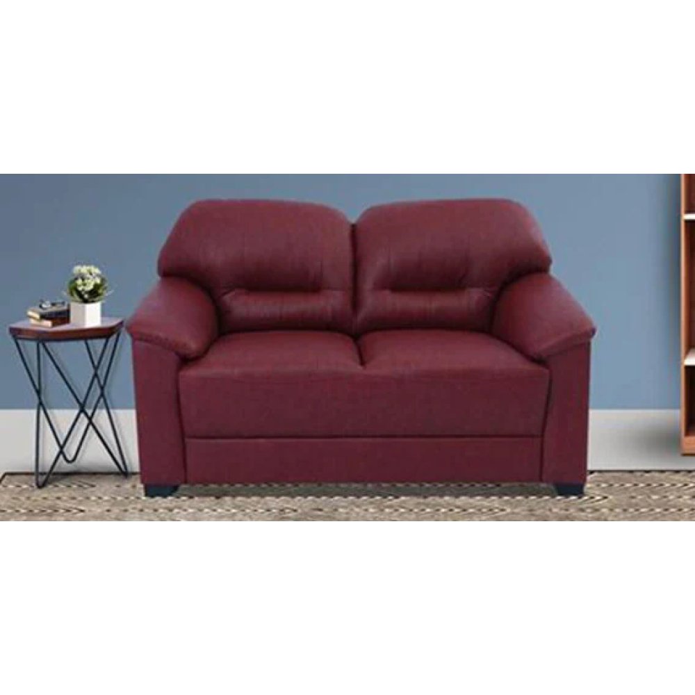 Croma Leatherette 2 Seater Sofa in Cherry Color