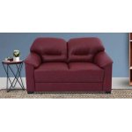 Croma Leatherette 2 Seater Sofa in Cherry Color