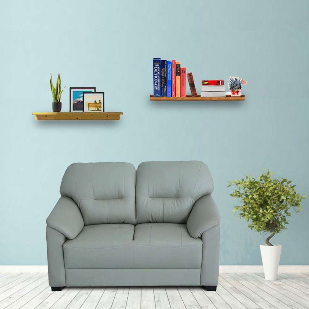 Croma Leatherette 2 Seater Sofa in Grey Color