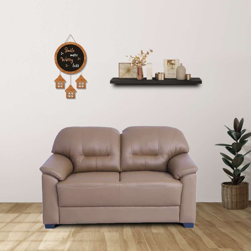 Croma Leatherette 2 Seater Sofa in Tan Brown Color