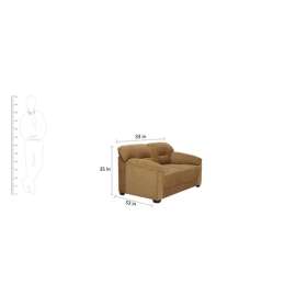 Colton Fabric 2 Seater Sofa in Coffee Brown Color