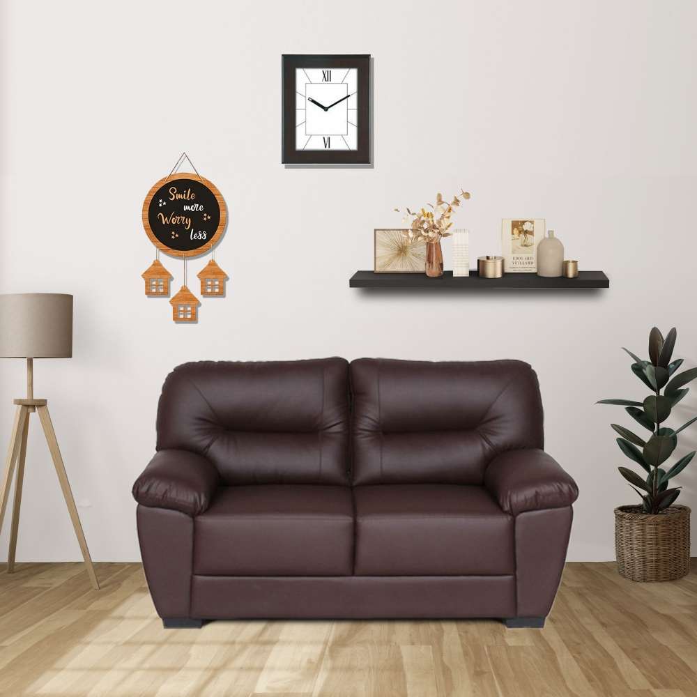 Napa Leatherette 2 Seater Sofa in Brown Color