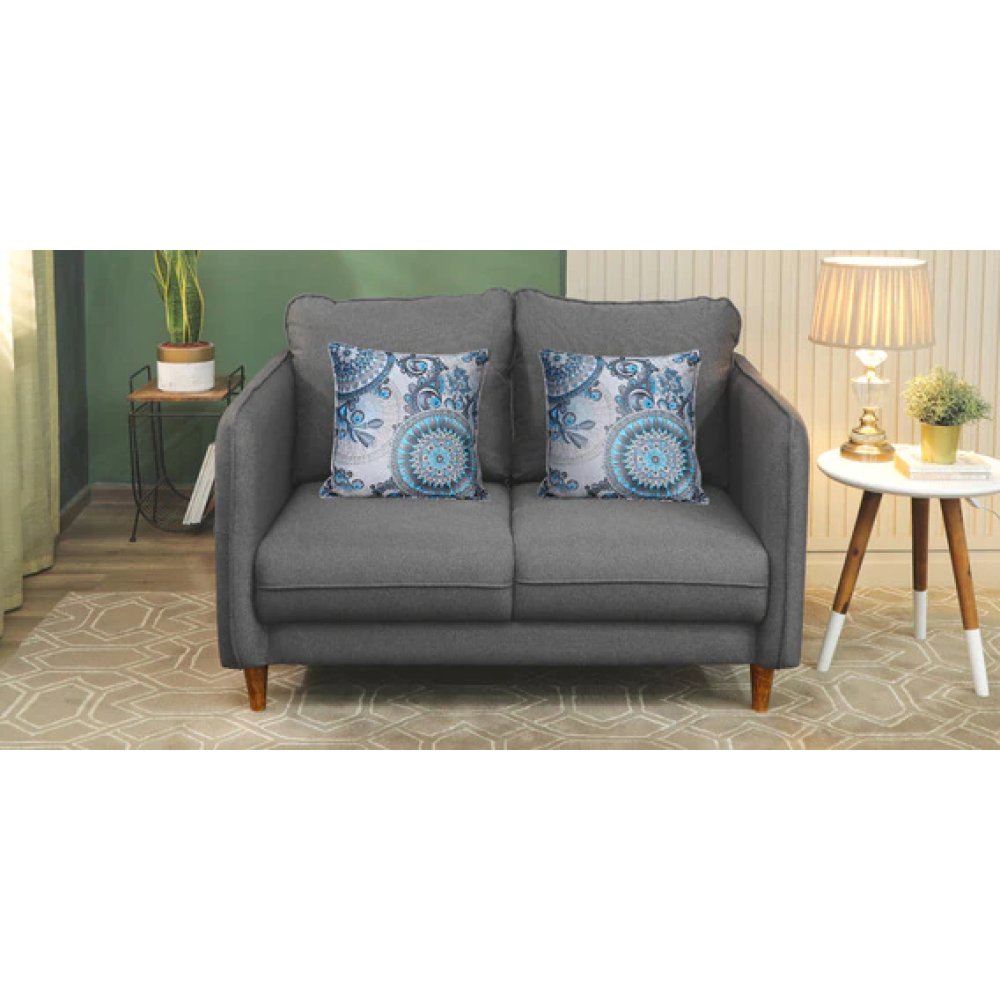 Amelio Velvet 2 Seater Sofa In Charcoal Grey Colour