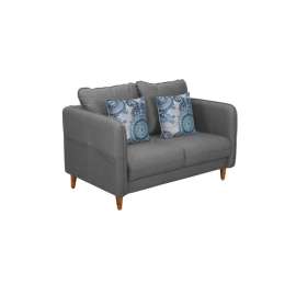 Amelio Velvet 2 Seater Sofa In Charcoal Grey Colour