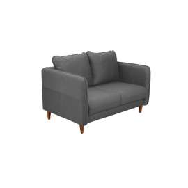 Amelio Velvet 2 Seater Sofa In Charcoal Grey Colour