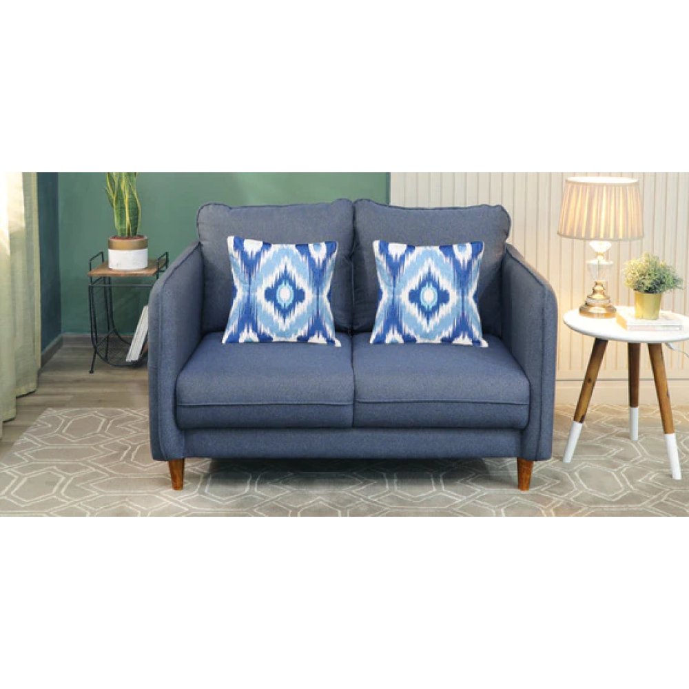 Amelio Velvet 2 Seater Sofa In Blue Colour