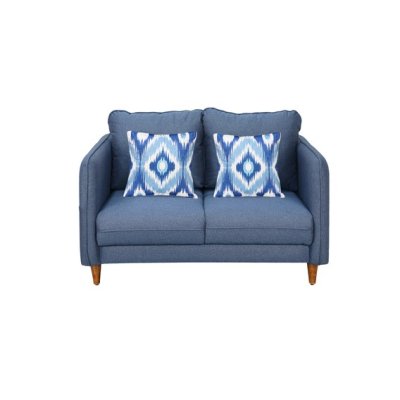 Amelio Velvet 2 Seater Sofa In Blue Colour image