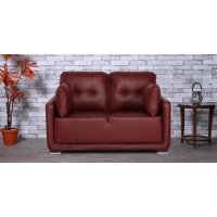 Cedar Leatherette 2 Seater Sofa in Cherry Brown Color