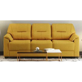 Croma Fabric 3 Seater Sofa in Yellow Color