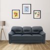 Croma Leatherette 3 Seater Sofa in Dark Blue Color