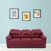 Croma Leatherette 3 Seater Sofa in Cherry Color