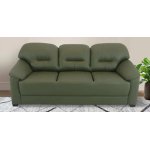 Croma Leatherette 3 Seater Sofa in Olive Green Color