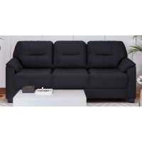 Croma Leatherette 3 Seater Sofa in Black Color