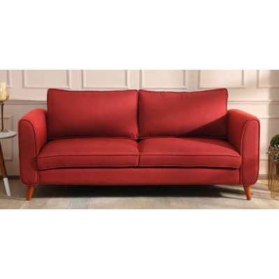 Valerie Fabric 3 Seater Sofa In Garnet Red Color