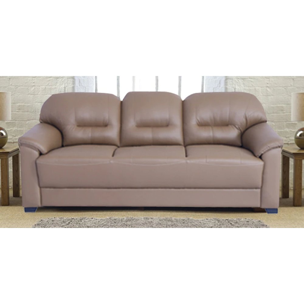 Croma Leatherette 3 Seater Sofa in Tan Brown Color