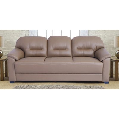 Croma Leatherette 3 Seater Sofa in Tan Brown Color