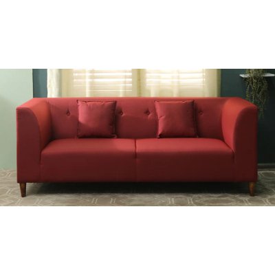 Armando Fabric 3 Seater Sofa In Red Color