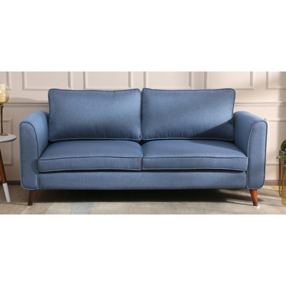 Valerie Fabric 3 Seater Sofa In Blue Color