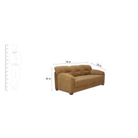 Colton Fabric 3 Seater Sofa in Coffee Brown Color