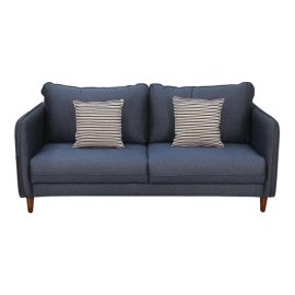 Amelio Velvet 3 Seater Sofa In Blue Colour