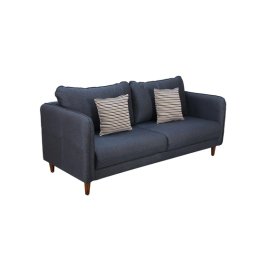 Amelio Velvet 3 Seater Sofa In Blue Colour