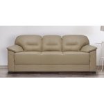 Croma Leatherette 3 Seater Sofa in Light Beige Color