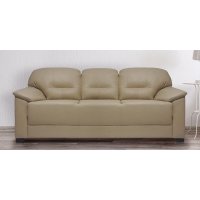 Croma Leatherette 3 Seater Sofa in Light Beige Color