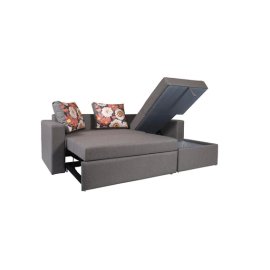 Luke Fabric RHS Pull-Out Sofa Cum Bed in Dark Grey & Multi Colour with Storage